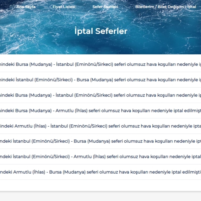 BUDO'nun 8 seferi iptal edildi