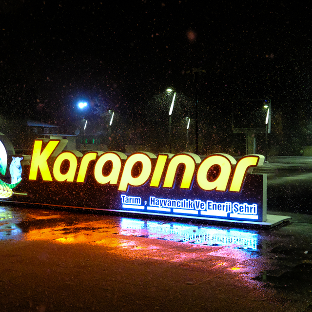 Karapınar'da kar yağışı