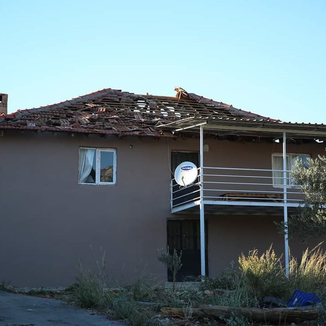 Antalya'da fırtına ağaçları devirdi, seraları yıktı (5)