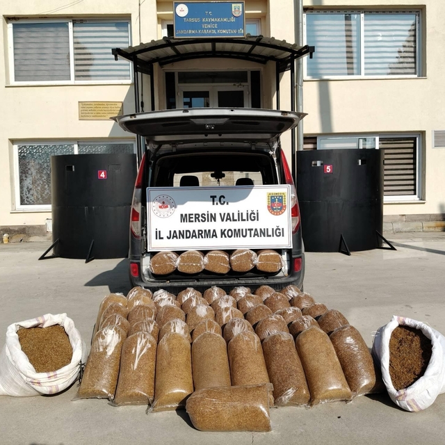 Mersin'de 455 kilogram kaçak tütün ele geçirildi