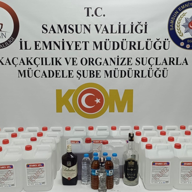 Samsun'da 130 litre etil alkol ele geçirildi