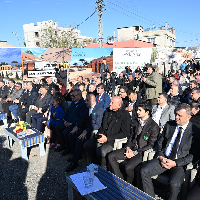 Gaziantep'te "Ekolojik İyileştirme Projesi" kapsamında temel atma töreni dü...