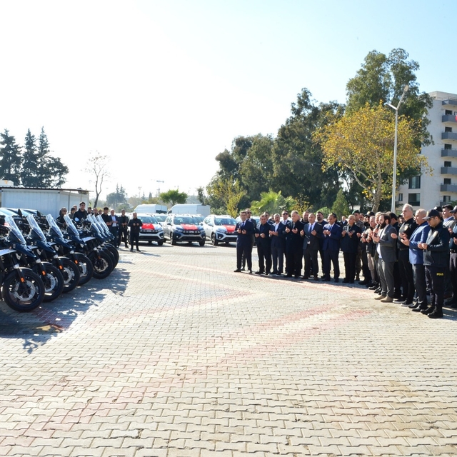 Hatay Büyükşehir Belediyesinin emniyete hibe ettiği araçlar hizmete başladı