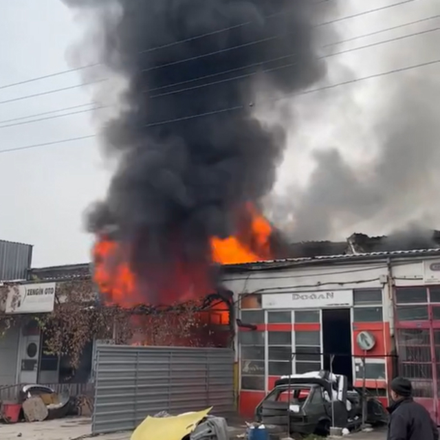 Sanayi sitesinde dükkan yangını