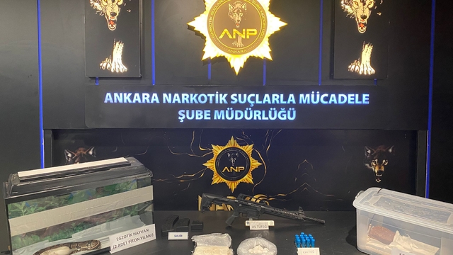 Ankara'daki uyuşturucu operasyonunda ele geçirilen 3 yılan koruma altına alındı