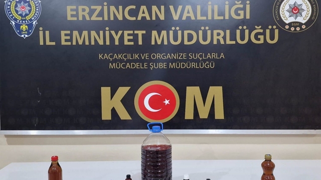 Erzincan'da sahte alkol operasyonunda 1 şüpheli yakalandı