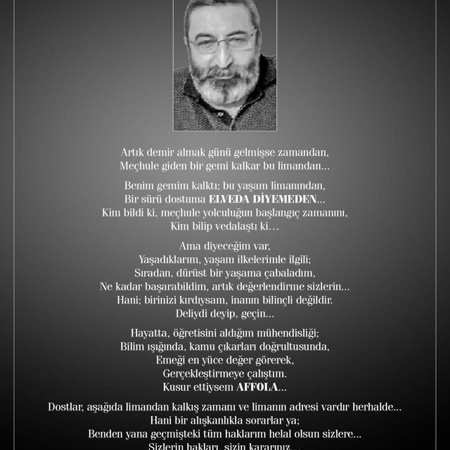 5 yıl önce yazdığı veda mektubu, ölüm ilanı oldu