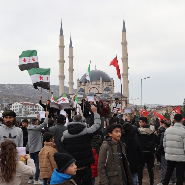 Kayseri, Nevşehir ve Niğde'de Suriyeliler, Baas rejiminin devrilmesini kutl...