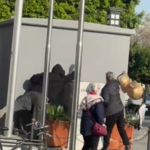 Atatürk büstünü iterek düşüren şüpheli tutuklandı