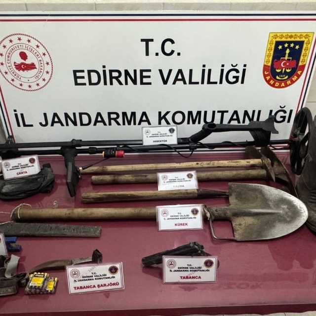 Edirne'de karı koca kaçak kazı yapan şüpheliler yakalandı