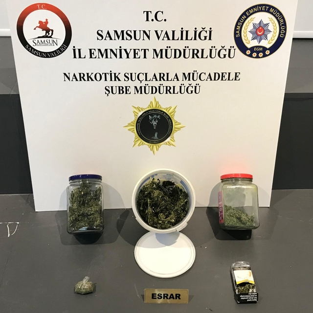 Samsun'da düzenlenen uyuşturucu operasyonunda 175 gram esrar ele geçirildi