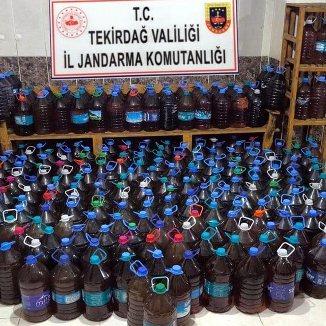 Tekirdağ'da 1300 litre sahte içki ele geçirildi