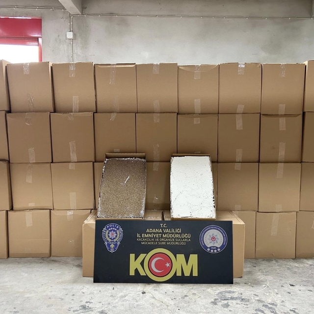Adana'da 6 milyon 490 bin makaron sigara ele geçirildi
