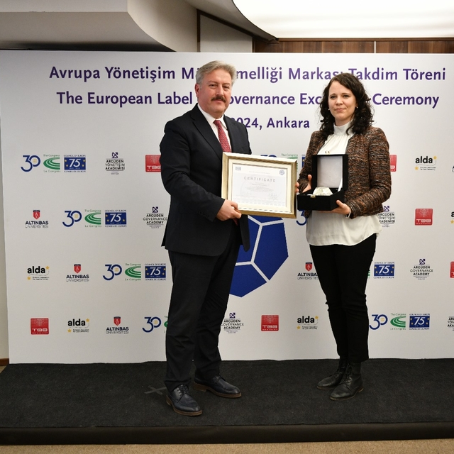 Melikgazi Belediyesine Avrupa Yönetişim Mükemmelliği Markası verildi