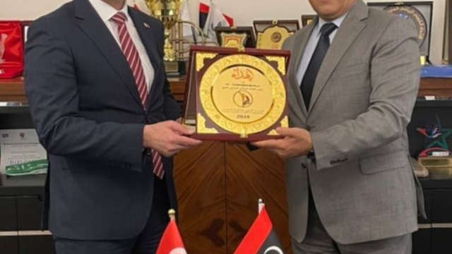 TÜSF Başkanı Mutlu Türkmen'den, Libya Öğrenci Sporları Federasyonuna ziyaret