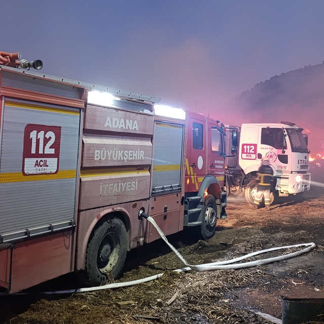Adana'da fabrika bahçesinde çıkan yangın söndürüldü