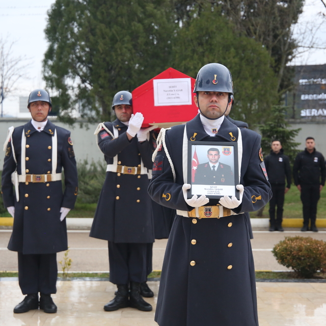 Bursa Adliyesi'ndeki saldırıda şehit olan uzman çavuş için tören düzenlendi