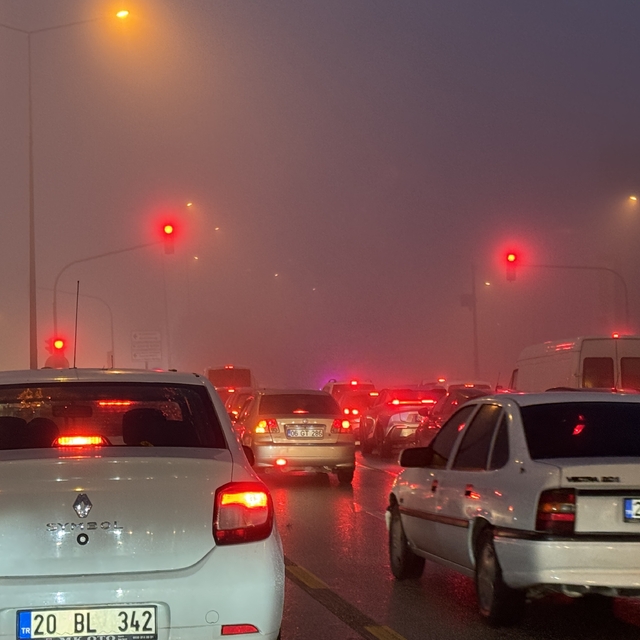 Denizli'de sis nedeniyle görüş mesafesi 20 metreye kadar düştü