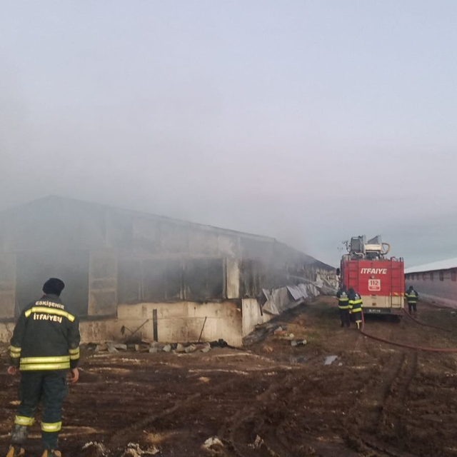 Sivrihisar'da tavuk çiftliğinde çıkan yangın söndürüldü