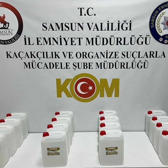 Samsun'da sahte içki operasyonunda 2 şüpheli yakalandı