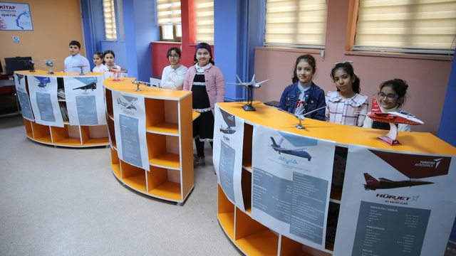 Şanlıurfa'da öğrenciler Yerli Malı Haftası kapsamında yerli ve milli hava araçlarını tanıttı