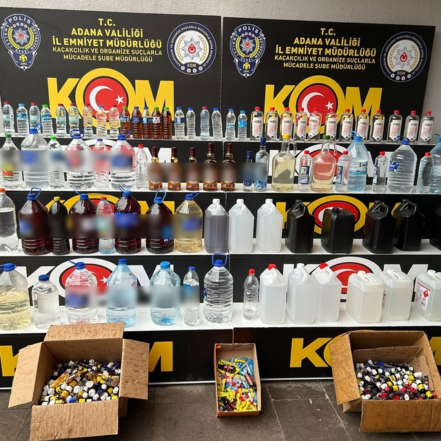 Adana'da 399 litre sahte içki ele geçirildi