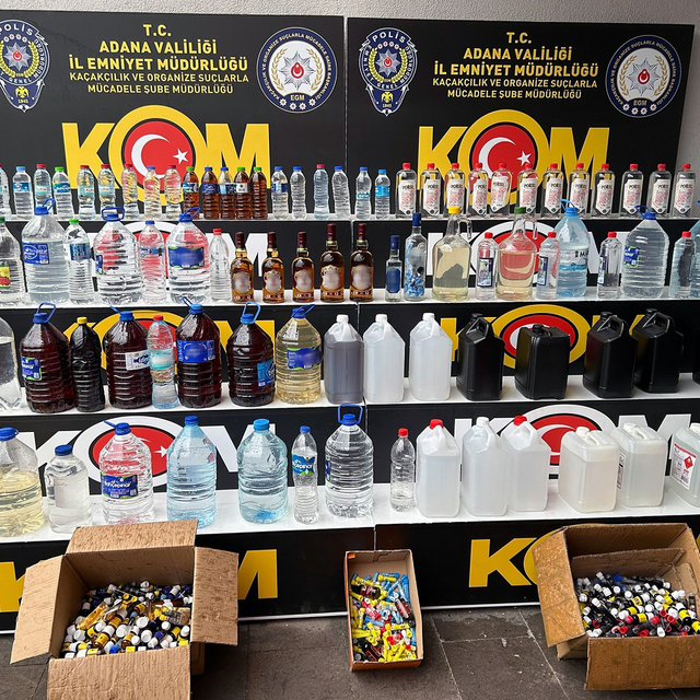 Adana'da yılbaşı öncesi sahte ve kaçak içki operasyonu; 8 gözaltı
