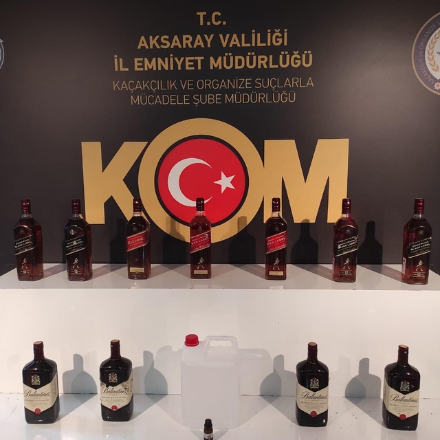 Aksaray'da kaçak alkol operasyonunda 4 zanlı yakalandı