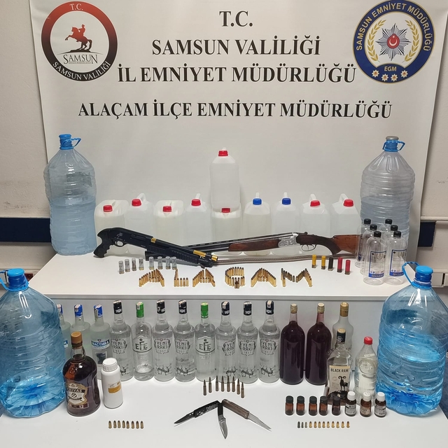 Samsun'da sahte içki operasyonunda 3 zanlı yakalandı