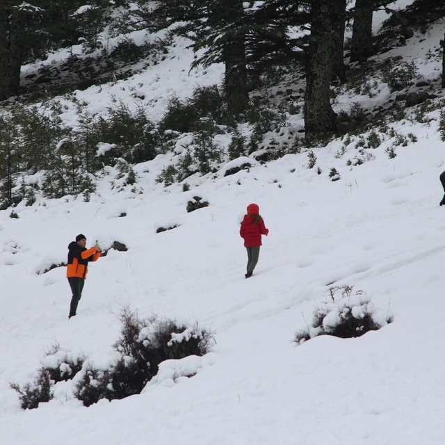 Kaş'ın yüksek kesimlerinde etkili olan kar yağışı vatandaşları mutlu etti