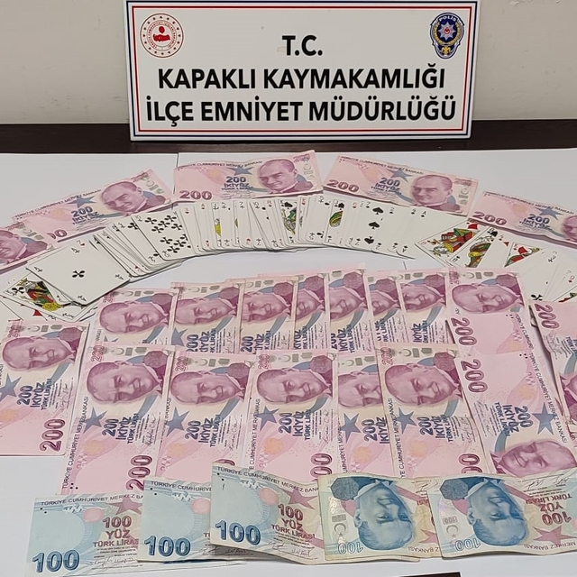 Tekirdağ'da kumar oynayan 5 kişiye para cezası kesildi