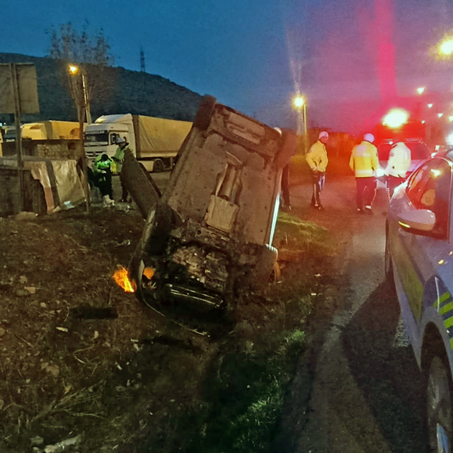 Mardin'de devrilen otomobilin sürücüsü yaralandı
