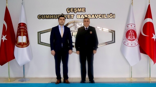 İl Jandarma Komutanı Tümgeneral Düz'den Çeşme Cumhuriyet Başsavcısı Şen'e ziyaret