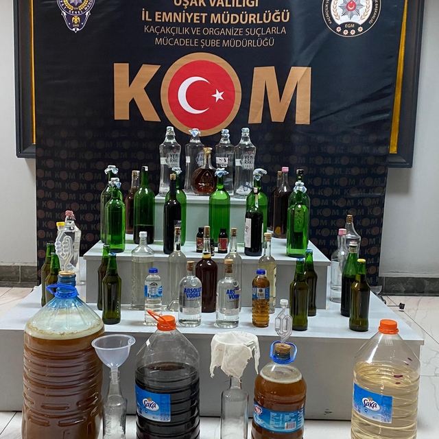 Uşak'ta sahte içki operasyonunda 1 şüpheli yakalandı