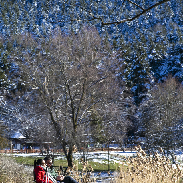 Gölcük Tabiat Parkı'nda yeni yılın ilk günü yoğunluk yaşandı