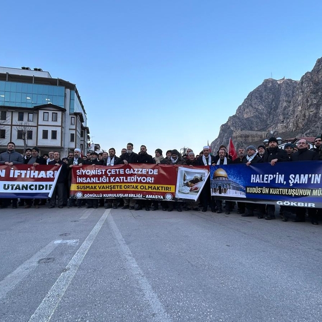 Amasya'da Filistin'e destek yürüyüşü düzenlendi