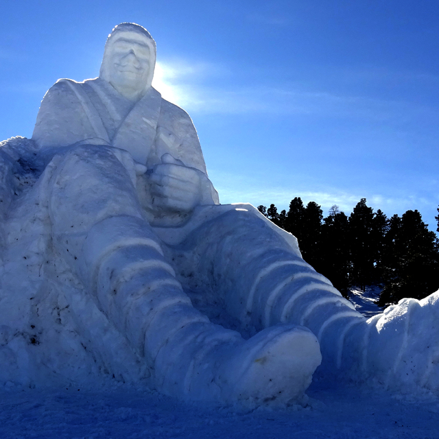 Kars'ta Sarıkamış şehitleri anısına yapılan kardan heykeller tamamlandı