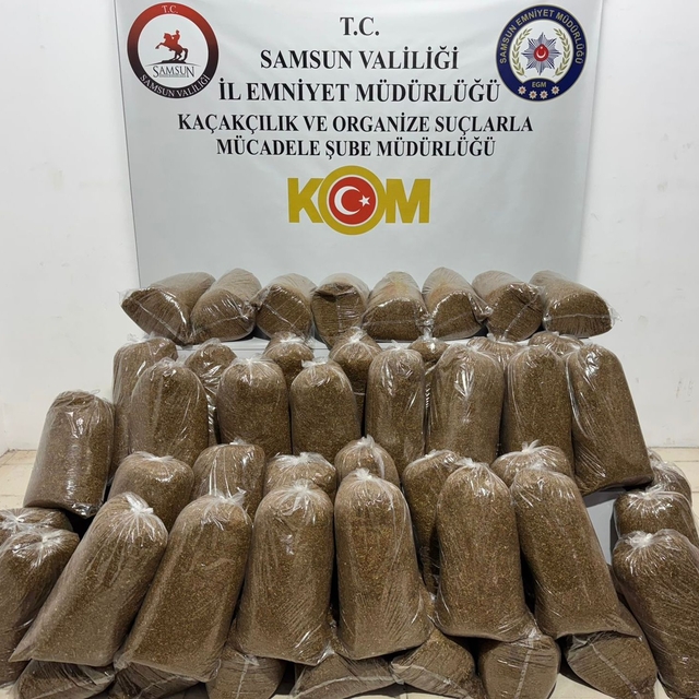 Samsun'da 250 kilo kaçak tütün ele geçirildi