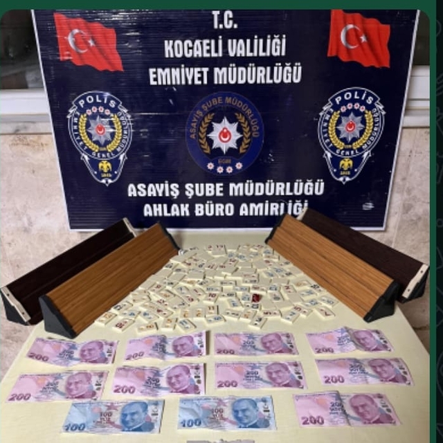 Kocaeli'de kumar oynayan 3 kişiye 27 bin 741 lira ceza verildi