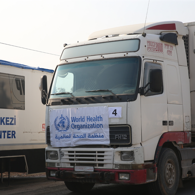 DSÖ'nün dağıtacağı 124 ton tıbbi malzeme Suriye'ye gönderildi