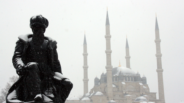 Edirne'de kar yağışı