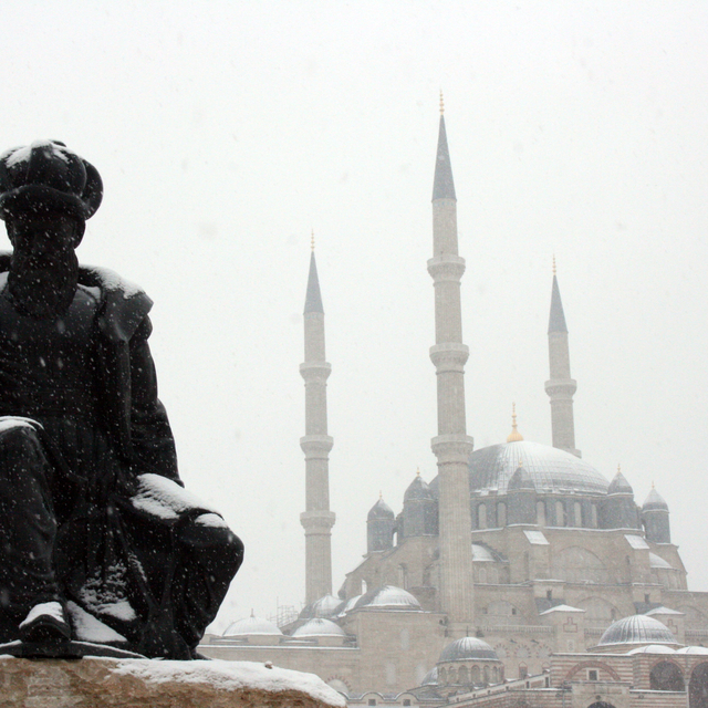 Edirne'de kar yağışı