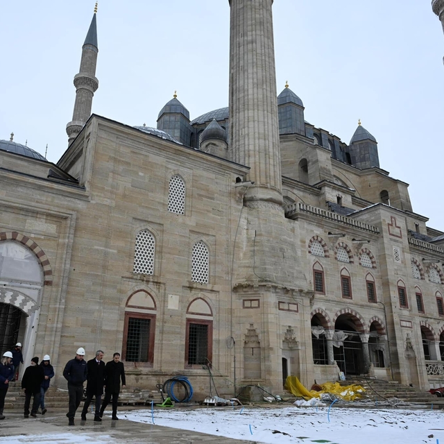 Selimiye Camisi'nde restorasyon çalışmaları sürüyor