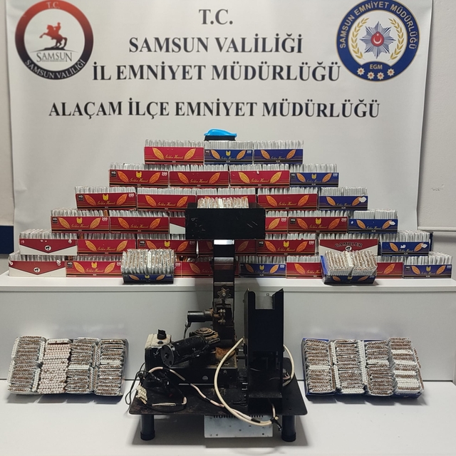 Alaçam'da 13 bin 170 makaron ele geçirildi