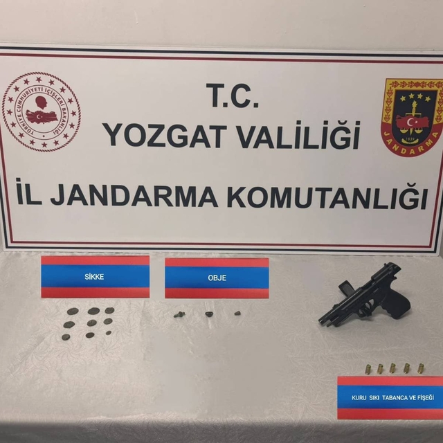Yozgat'ta tarihi eser niteliği taşıyan 9 sikke ve 4 obje ele geçirildi