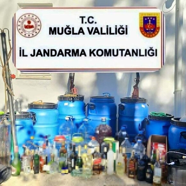 Marmaris'te 530 litre sahte içki ele geçirildi