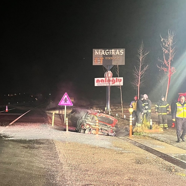 Tekirdağ'da devrilen otomobilin sürücüsü öldü