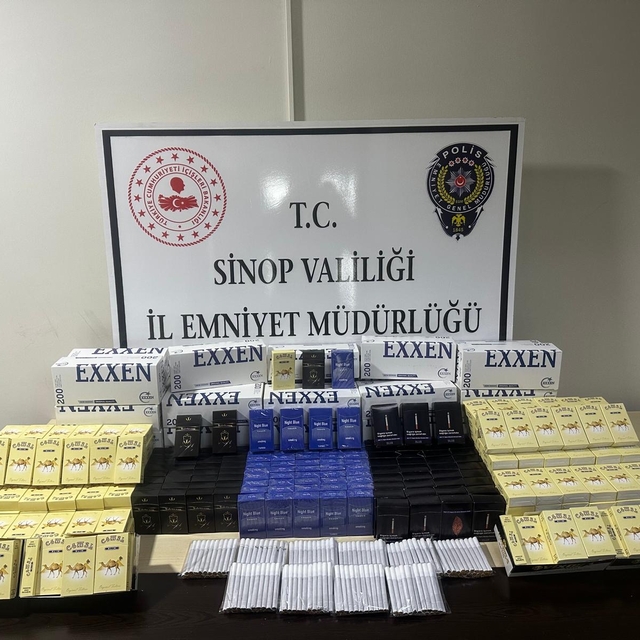 Gerze ilçesinde 15 bin 40 makaron ele geçirildi