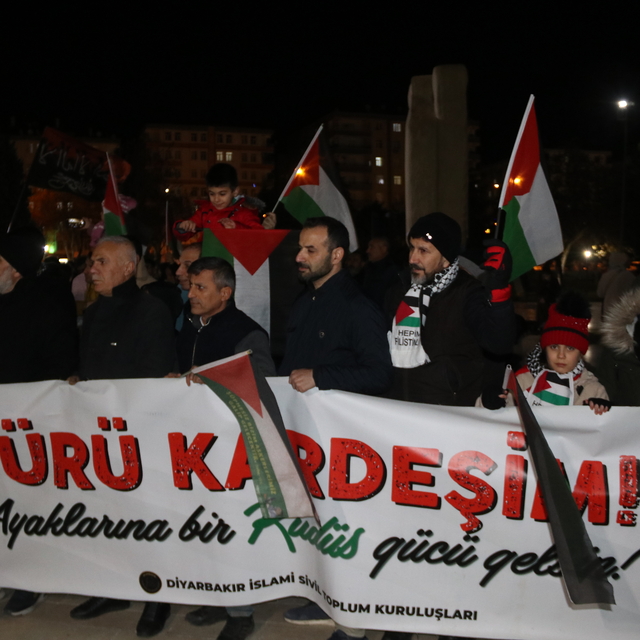 Gazze'deki ateşkes anlaşması Diyarbakır'da kutlandı