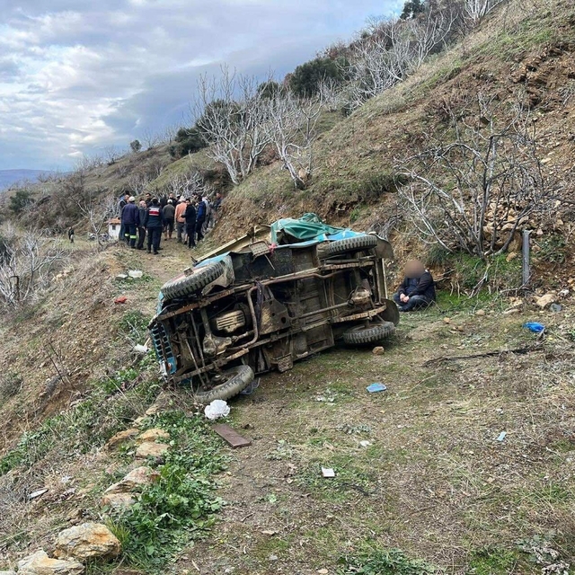Tarım işçilerini taşıyan cip uçuruma yuvarlandı: 1 ölü, 6 yaralı